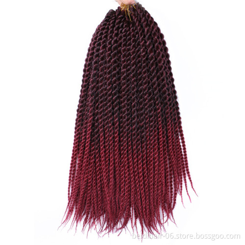 12Strands/Pack Thick Twist Braids Big Senegalese Braids Prelooped Crochet Hair Synthetic Extensions 14 18 22inch